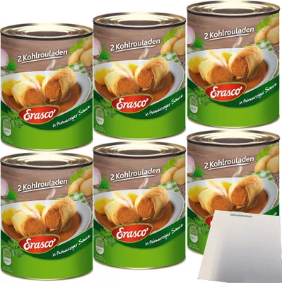 Produktbild von Erasco 12 Kohlrouladen in Herzhafter Sauce 6er Pack (6x800g Dose) + usy Block