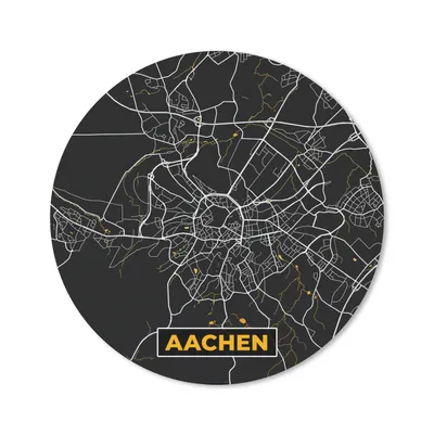 Produktbild von MuchoWow® Mauspad Mousepad Aachen - Gold - Stadtplan - Karte - Deutschland 20x20 cm - Mousepads - Maus Mat - Pad - Mausunterlage - Schreibtischmatte