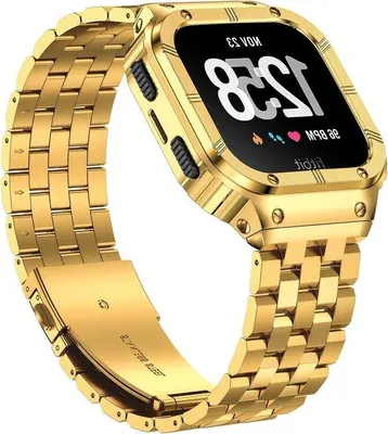 Zdjęcie produktu dla Bransoletka ze stali nierdzewnej z osłoną do smartwatcha, męska, czarna, 40 mm