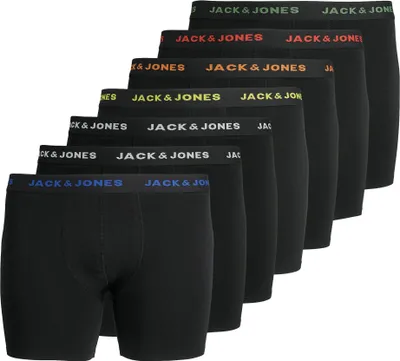 Produktbild von JACK&JONES Herren Boxer Shorts, 7er Pack - JACBASIC TRUNKS PLUS, Baumwoll-Stretch Schwarz 3XL