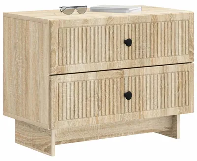 Image de vidaXL Table de chevet en chêne Sonoma 62 x 34,5 x 47,5 cm, aggloméré