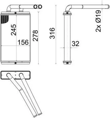 Produktbild von MAHLE AH 268 000S Wärmetauscher Innenraumheizung Kühler für CHEVROLET CAPTIVA (C100, C140) für OPEL ANTARA