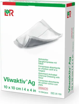 Zdjęcie produktu dla Vliwaaktiv AG, sterylny, 10 x 10 cm Opakowanie: 10 sztuk | Opakowanie (10 sztuk)