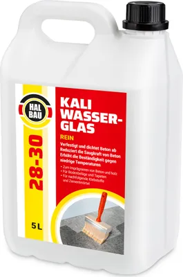 Obrázek produktu pro Draselné sklo na vodu Kaliwasserglas Rein 5L Čisté sklo 100% koncentrát HALBAU HB28-30