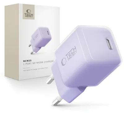 Obrázek produktu pro Tech-Protect Ncm25 Usb-C Pd 25W síťová nabíječka - fialová