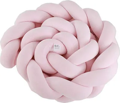 Produktbild von Bettumrandung Kinderbett Baby Krippe Baby Nestchen Weben Bettumrandung Kantenschutz Kopfschutz für Babybett Bettausstattung Kinderbett Stoßstange (150cm, Pink)