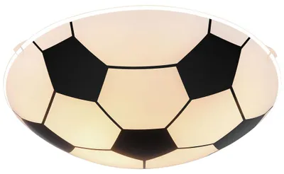 Produktbild von Smart Home RGB LED Deckenlampe, Fußball-Design, Glas, schwarz weiß