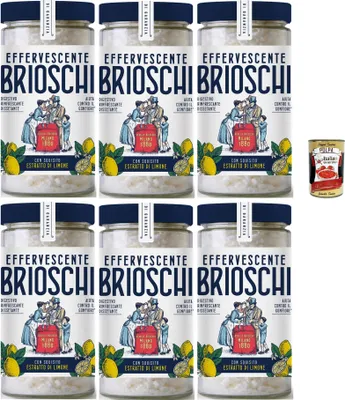 Produktbild von Brioschi Digestivo, Erfrischend und durstigem Verdauung, limone Erfrischendes Verdauungs-Auflösen mit Zitronengeschmack 6x 200gr + Italian Gourmet polpa 400g
