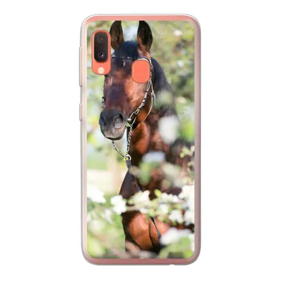 Produktbild von MuchoWow® Handyhülle Schutzhülle Hülle für Samsung Galaxy A20e Pferde - Blüte - Frühling - Tiere Silikon Softcase Handy Hülle - Abdeckung