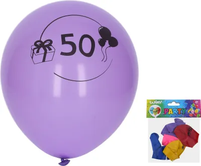 Immagine prodotto di Pallone gonfiabile da 30 cm - set di 5, con il numero 50