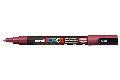 Produktbild von POSCA uni PC-3M, 1 Stück(e), Rot, Schwarz, Rot, Polyester, Polypropylen (PP), 0,9 mm, 1,3 mm