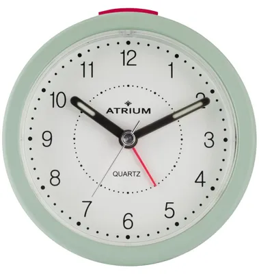 Produktbild von ATRIUM Wecker Analog Quarz weiß mintgrün A260-3 ohne Ticken mit Licht