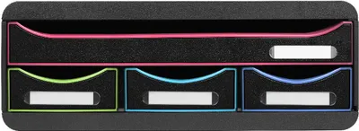 Produktbild von Exacompta TOOLBOX, Ablagemodul mit 4 Schubladen - Schwarz/Harlekin - 319914D