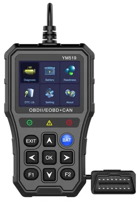 Produktbild von Techstar YM519 OBD2-Diagnosegerät für Autos, Fehlerrücksetzung, Batterietest, Auslesen von Motorfehlercodes, Auslesen von Live-Daten, 2,8-Zoll-Farbdisplay, Überspannungsschutz, mehrsprachig