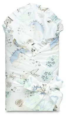 Produktbild von Baby-Einschlagdecke mit Rüschen, 75 x 75 cm, beidseitig, 100% Baumwolle