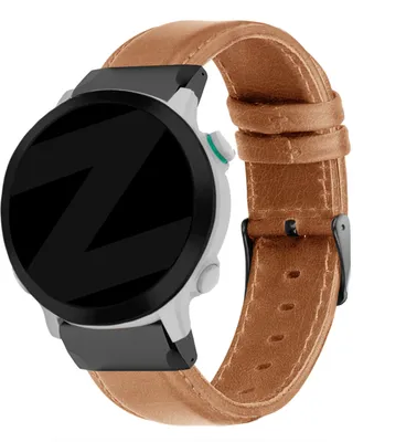 Produktbild von Bandz Lederarmband passend für Garmin Fenix 5 / 6 / 7 - Lederarmband mit Schnallenverschluss - Braunes Lederarmband