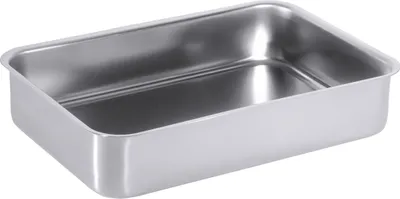 Produktbild von Auslage-/Auflaufform aus massivem Edelstahl 18/0, hochglänzend, schwere Qualität