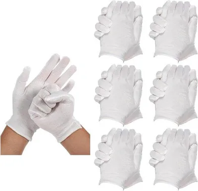 Produktbild von Weichhändische Katoenhandschuhe mit Feuchtigkeitsschutz - geeignet für Nachtschutz bei trockener Haut - atmungsaktive Handschuhschutzbehandlung