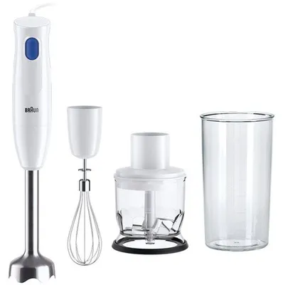 Produktbild von Braun MultiQuick 1 MQ10.202M WH, Pürierstab, 0,6 l, 1,2 m, 450 W, Edelstahl, Weiß