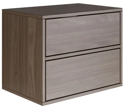Immagine prodotto di Mensola a parete moderna con 2 cassetti, in legno di noce