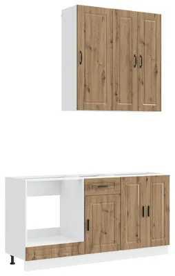 Immagine prodotto di Set cucina PORTO, 5 pezzi, impiallacciato in legno di quercia "Artisan"