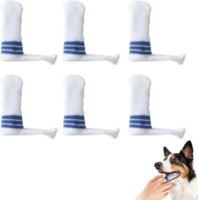 Produktbild von Set 6 Hunde-Zahnbürsten, weich, klein, antibakteriell, für Hunde und Katzen