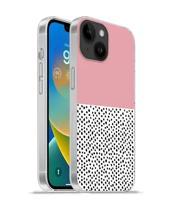 Produktbild von MuchoWow® Handyhülle Schutzhülle Hülle für Apple iPhone 14 - Softcase Polka dots - Schwarz - Rosa Silikon Softcase Handy Hülle - Mobiltelefonhülle