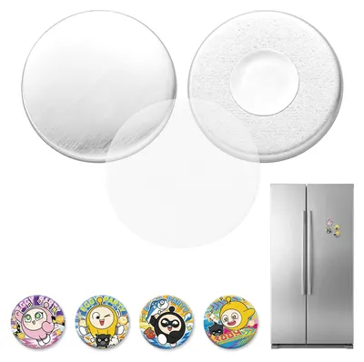 Produktbild von VEVOR Kühlschrankmagnete 50-tlg. 32 mm Zubehör für Buttonmaschine, Buttonrohlinge mit Magnetrückseite Metallgehäuse Transparente Mylar-Folien & Runde Blanko-Papiere für DIY Projekte