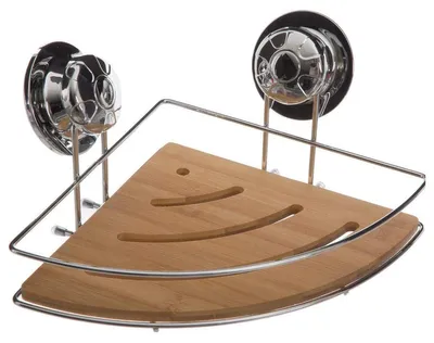 Produktbild von Eckregal CADDY für Badezimmer, mit Saugnäpfen, Bambus - 5five Simple Smart