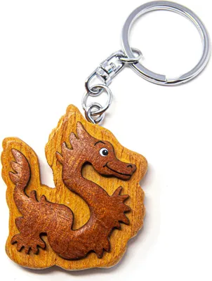 Imagen del producto de Llavero de madera - Dragón chino