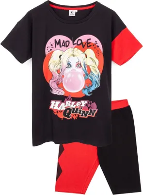 Produktbild von Harley Quinn - "Mad Love" Schlafanzug für Damen NS6607 (M) (Rot/Schwarz)