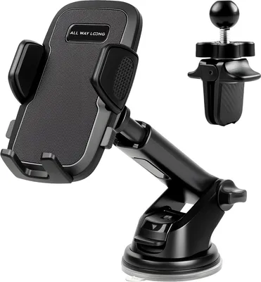 Produktbild von Handyhalterung Auto mit Saugnapf – 3-in-1 Autohalter für Armaturenbrett, Windschutzscheibe & Lüftung – Universal & Verstellbar – Schwarz