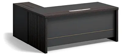 Immagine prodotto di Ampia scrivania angolare in legno marrone - Mobili da ufficio moderni - Mobili di design
