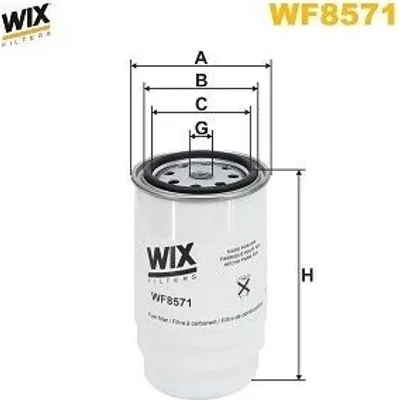 Produktbild von Kraftstofffilter WIX FILTERS WF8571 für HYUNDAI Tucson (TL, TLE) Anschraubfilter