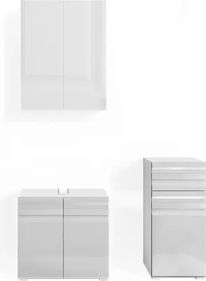 Produktbild von Badmöbel-Set Vicco Fredd Weiß Hochglanz 3 Teile, Model 30428