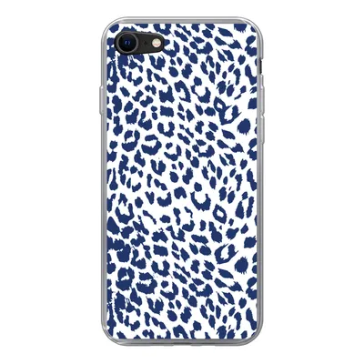 Produktbild von MuchoWow® Handyhülle Schutzhülle Hülle für iPhone SE 2022 Panther Druck - Blau - Abstrakt Silikon Softcase Handy Hülle - Schutzhülle