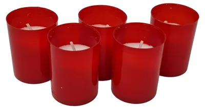 Produktbild von Jaspers Kerzen Stundenbrenner. Nr 24 rot 5er Pack
