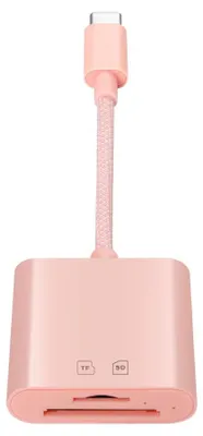 Produktbild von INF Type-C Dual-Kartenleser SD+TF 15M/s ABS 3.5cmx14.8cm für MacBook iPad Rosa