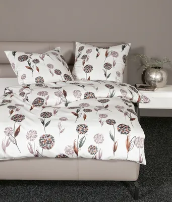 Produktbild von Traumschloss Mako Satin Bettwäsche - Pusteblume, herbstlich 155 x 220 cm Pusteblumen, herbstlich, rost