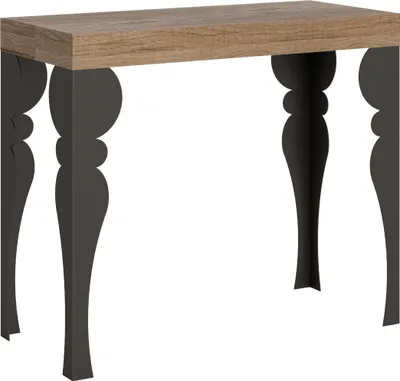 Produktbild von Ausziehbare Konsole 90x40/300 cm Paxon Premium Eiche Natur Anthrazit Rahmen
