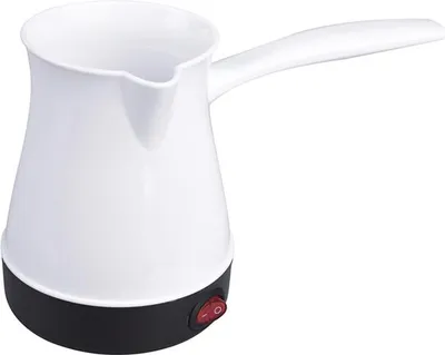 Produktbild von Zimilo Elektrische Türkische Mokkakanne Kaffeezubereiter 500W 300ml EU Plug Mini Kaffeemaschine, ABS Material, Schwarz, Weiß