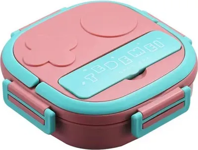 Produktbild von Thermo-Bentobox, Brotdose Box mit Thermo-Mittagessen Bento Wärmedämmung Edelstahl 3 Grids von Containern Auslaufsichere Lebensmittel für Kinder Erwachsene，Rose
