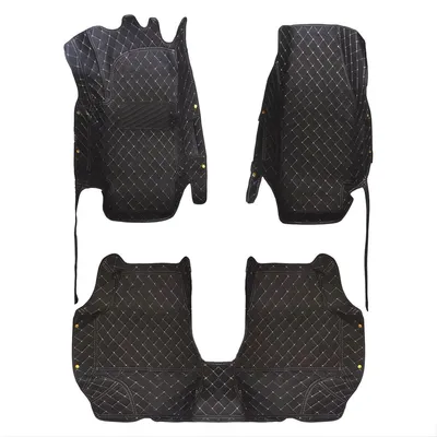Imagen del producto de Alfombrillas para coche de cuero sintético PU, modelo 2017 hasta la actualidad, para 5 plazas, personalizadas, color y beige, para el interior del vehículo