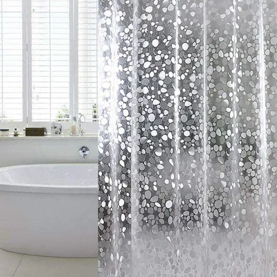 Obrázek produktu pro Sprchový závěs, proti plísním, voděodolný do vany, 100% EVA, kroužky na sprchový závěs - 180 x 200 cm -