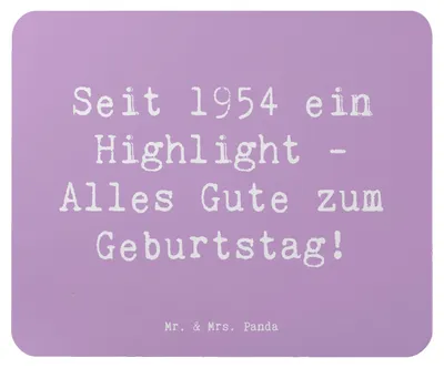 Produktbild von Mr. & Mrs. Panda Mouse Pad Spruch 1954 Geburtstag - Lavendeltraum - Geschenk, Happy Birthday, Geburtstagsgeschenk, mousematte, Alter, nostalgischer, Mauspad, Vintage