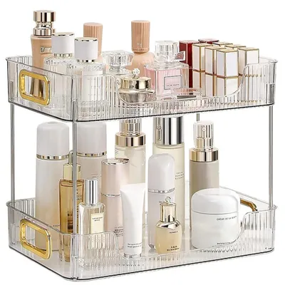 Productafbeelding van Badkamer Organizer - 2 Laags Opslagrek - Transparant