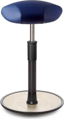 Produktbild von Sitz- Stehhocker Free Tall Triangel Boxmark Leder blau schwarz /cremeweiß.
