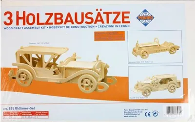 Produktbild von Pebaro Holzbausatz Oldtimer Set 865, Holzkonstruktion, Sperrholz