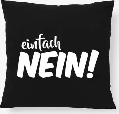 Produktbild von Huuraa Kissen Einfach Nein Schriftzug 40x40cm mit Füllung Black Baumwolle Dekokissen Geschenkidee