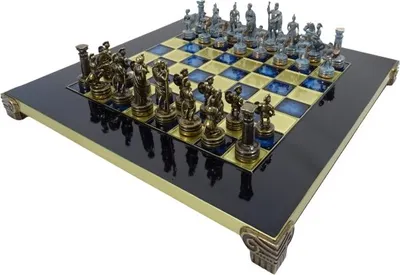 Produktbild von Exklusives Schachspiel 28 x 28 cm - S3BBLU